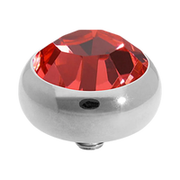QUDO Sesto Top Silver, Rose Dust Collection, silver crystal topper, dusty rose jewelry, interchangeable jewelry topper, QUDO silver topper, blush crystal jewelry, European crystal jewelry, customizable jewelry, modern crystal jewelry, romantic jewelry, interchangeable ring topper, QUDO jewelry