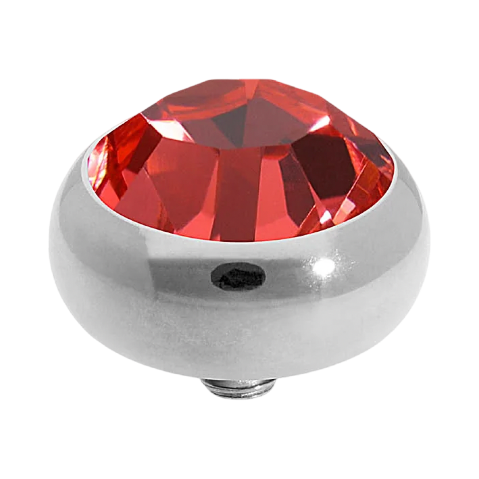 QUDO Sesto Top Silver, Rose Dust Collection, silver crystal topper, dusty rose jewelry, interchangeable jewelry topper, QUDO silver topper, blush crystal jewelry, European crystal jewelry, customizable jewelry, modern crystal jewelry, romantic jewelry, interchangeable ring topper, QUDO jewelry
