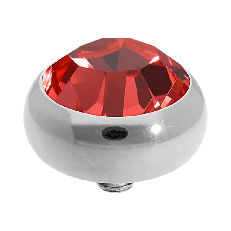 QUDO Sesto Top Silver, Rose Dust Collection, silver crystal topper, dusty rose jewelry, interchangeable jewelry topper, QUDO silver topper, blush crystal jewelry, European crystal jewelry, customizable jewelry, modern crystal jewelry, romantic jewelry, interchangeable ring topper, QUDO jewelry