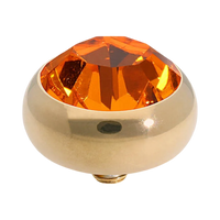 QUDO Sesto gold, QUDO interchangeable jewelry, gold crystal topper, red crystal jewelry, orange crystal jewelry, Swarovski crystal jewelry, interchangeable jewelry topper, warm tone crystal jewelry, statement crystal jewelry, QUDO top