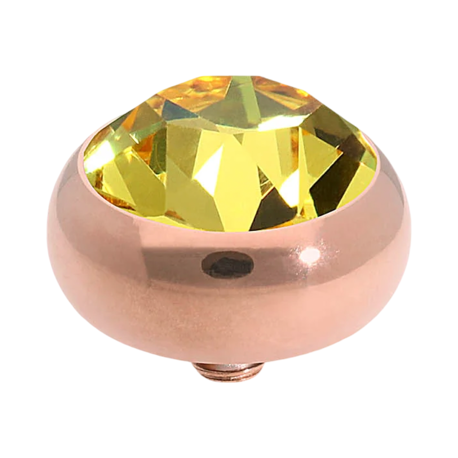 QUDO Sesto rose gold, QUDO interchangeable jewelry, green crystal jewelry, gold crystal jewelry, rose gold crystal topper, Swarovski crystal jewelry, interchangeable jewelry topper, green and gold jewelry, statement crystal jewelry, QUDO top