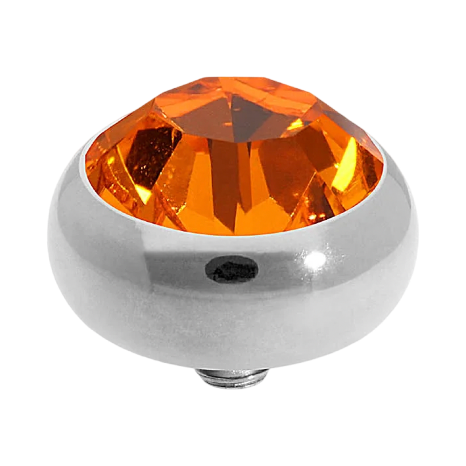 QUDO Sesto silver, QUDO interchangeable jewelry, silver crystal topper, red crystal jewelry, orange crystal jewelry, Swarovski crystal jewelry, interchangeable jewelry topper, warm tone crystal jewelry, statement crystal jewelry, QUDO top