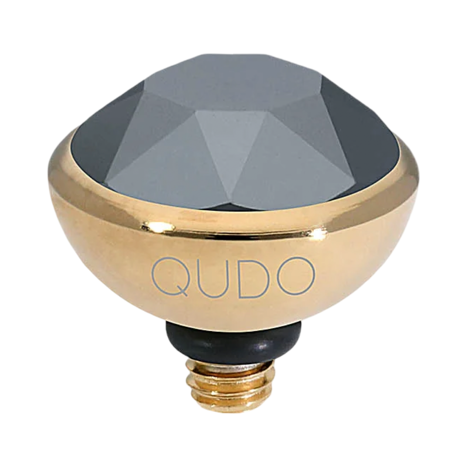 jet hermatite swarovski crystal bottone gold topper piece for qudo interchangeable jewelry