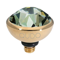 black diamond swarovski crystal in gold setting topper for interchangeable Qudo jewelry