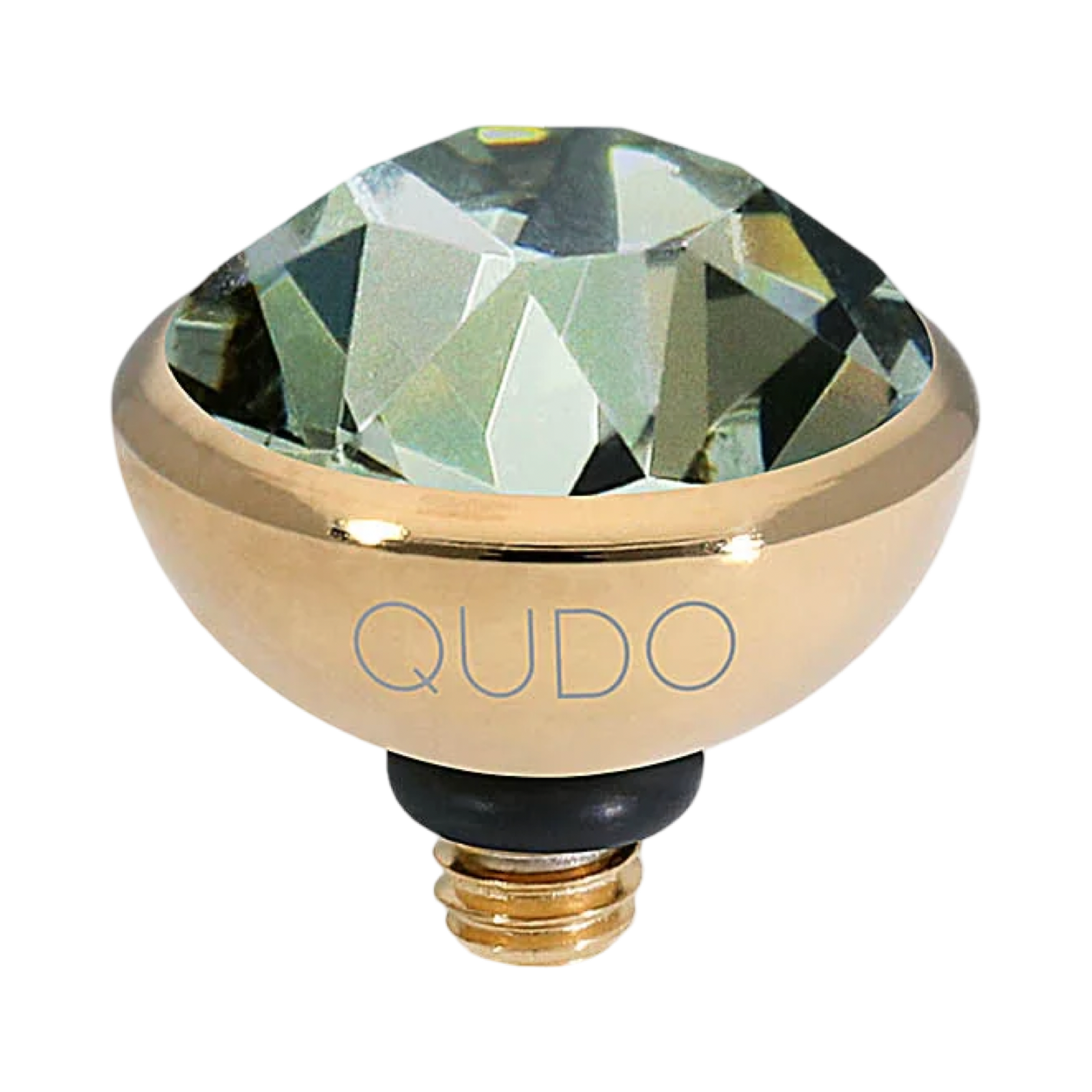 black diamond swarovski crystal in gold setting topper for interchangeable Qudo jewelry