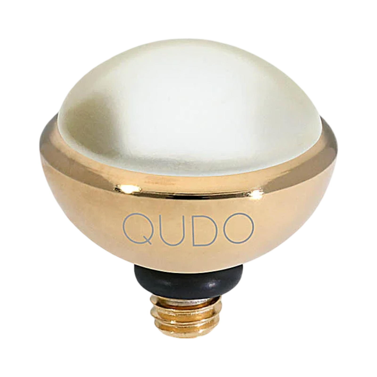 QUDO Bottone Gold Top in Pearl interchangeable Swarovski crystal topper