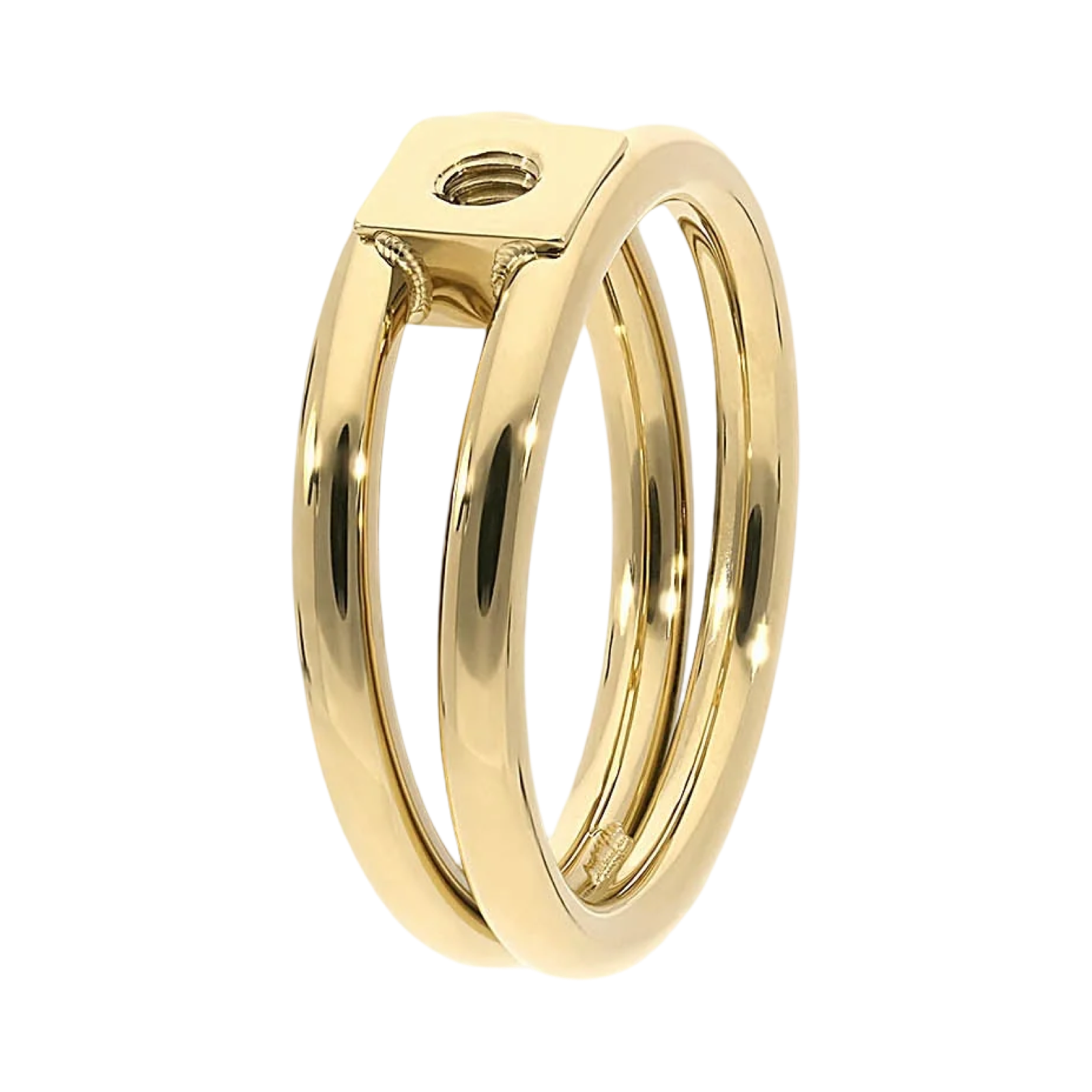 QUDO ring base, QUDO Roma ring, interchangeable ring, gold interchangeable ring, customizable jewelry, Swarovski crystal ring base, German jewelry, stackable ring