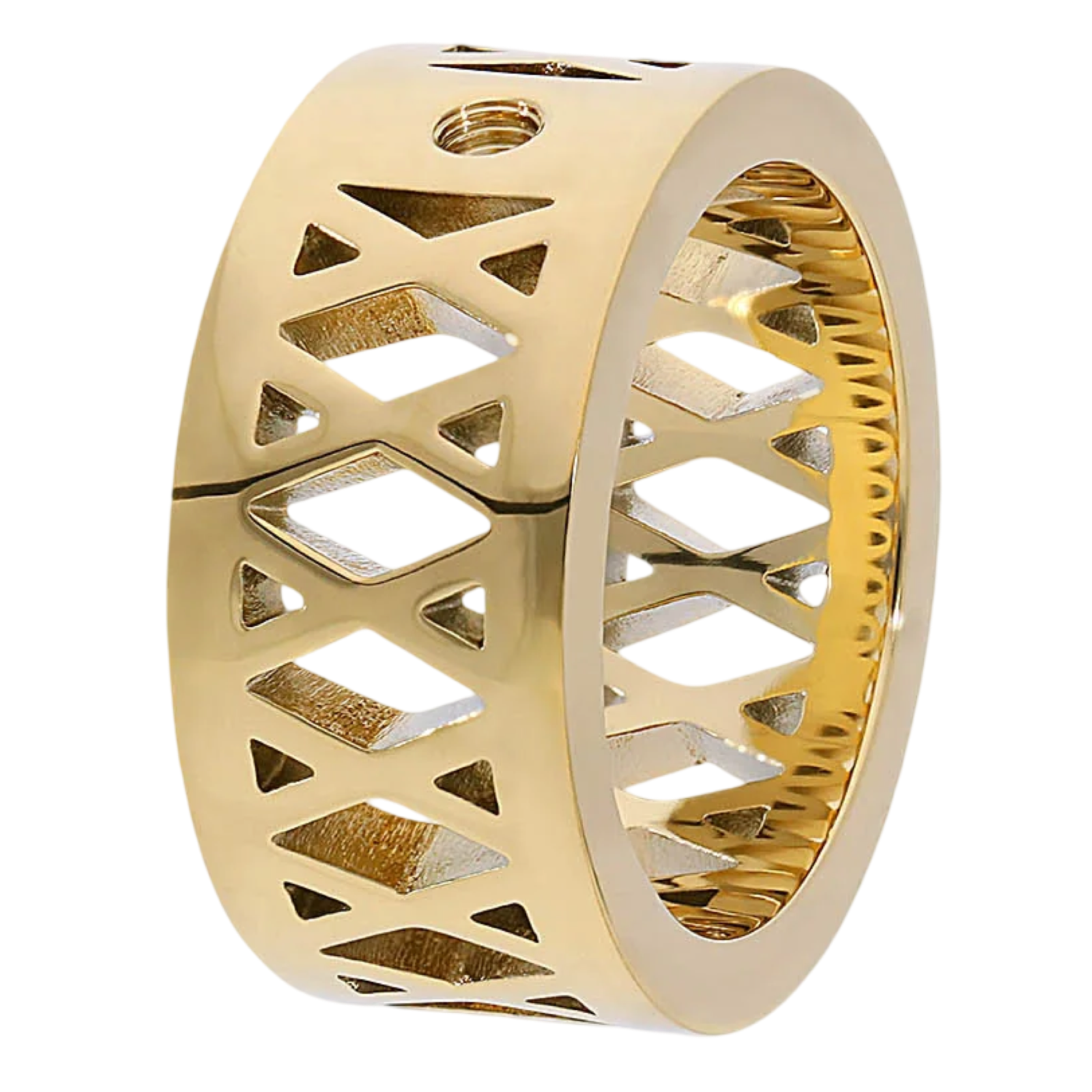 QUDO statement interchangeable ring, geometric ring base QUDO, faceted interchangeable ring, stainless steel interchangeable ring, Swarovski interchangeable jewelry, customizable ring QUDO