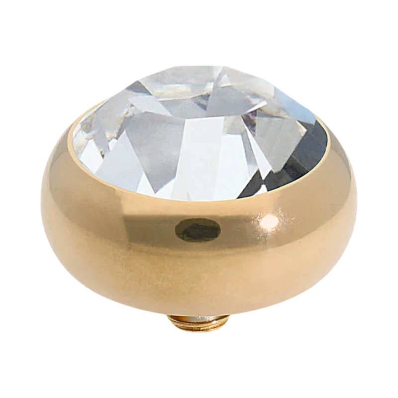 Qudo Sesto topper, Swarovski interchangeable topper, Qudo jewelry, gold crystal topper, customizable jewelry, Qudo Germany, interchangeable ring topper, boutique jewelry, Oh Meredith Qudo collection