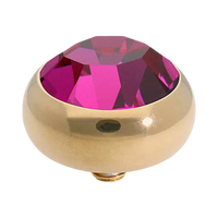 Qudo sesto top gold pink crystals collection fuschia