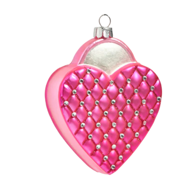 Quilted Pink Purse Ornament Raz Imports