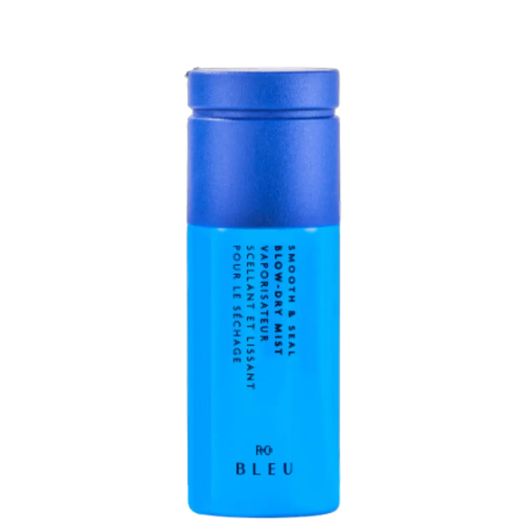 R+Co BLEU mini, Smooth and Seal mini, R+Co BLEU blow dry mist, anti-frizz heat protectant, travel hair mist, mini hair styling spray, BLEU Smooth & Seal, blowout finishing spray, shine mist for hair, hair smoothing spray