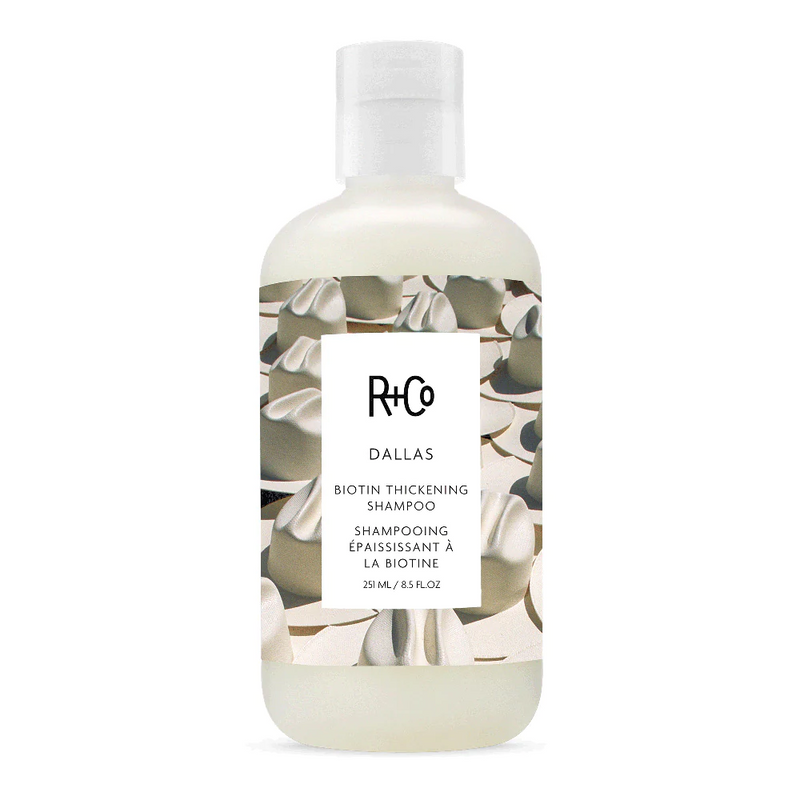 R+Co DALLAS shampoo, thickening shampoo for fine hair, volumizing shampoo for thin hair, root-lifting shampoo, shampoo for body and fullness, hair thickener shampoo, strengthening shampoo for flat hair, sulfate-free volume shampoo, biotin-rich shampoo, fuller hair shampoo