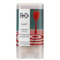 R+Co DART pomade stick, flyaway hair tamer, travel hair pomade, styling stick for texture, sculpting hair pomade, sleek hair finisher, compact pomade for touch-ups, hair styling stick for women, R+Co finishing product, pomade for edges and control