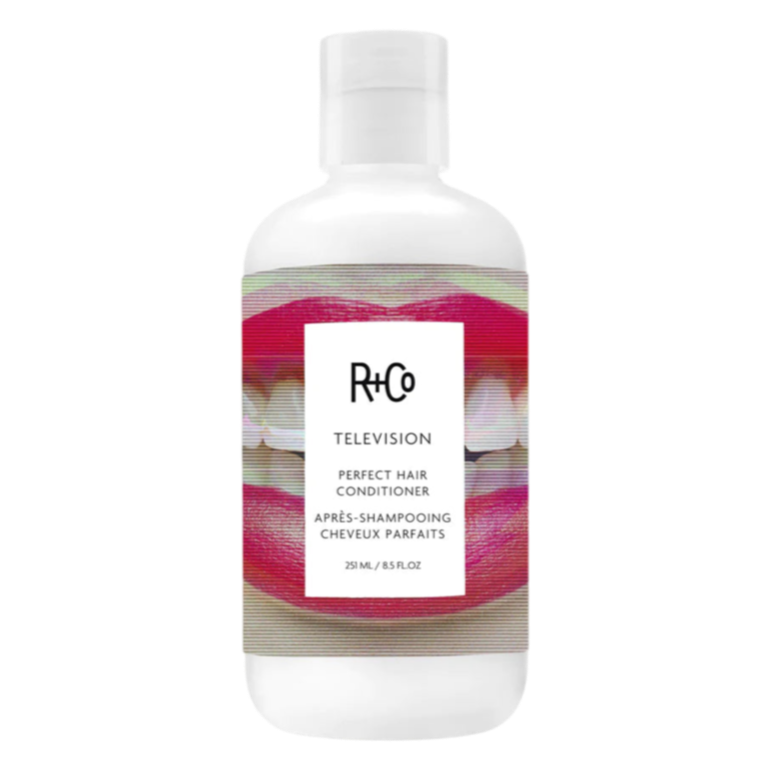 R+Co TELEVISION conditioner, all-in-one hair conditioner, body and shine conditioner, smoothing conditioner for damaged hair, strengthening conditioner for soft hair, R+Co perfect hair duo, conditioner for frizz and volume, shine boosting conditioner, small screen hair conditioner, multi-benefit hair conditioner
