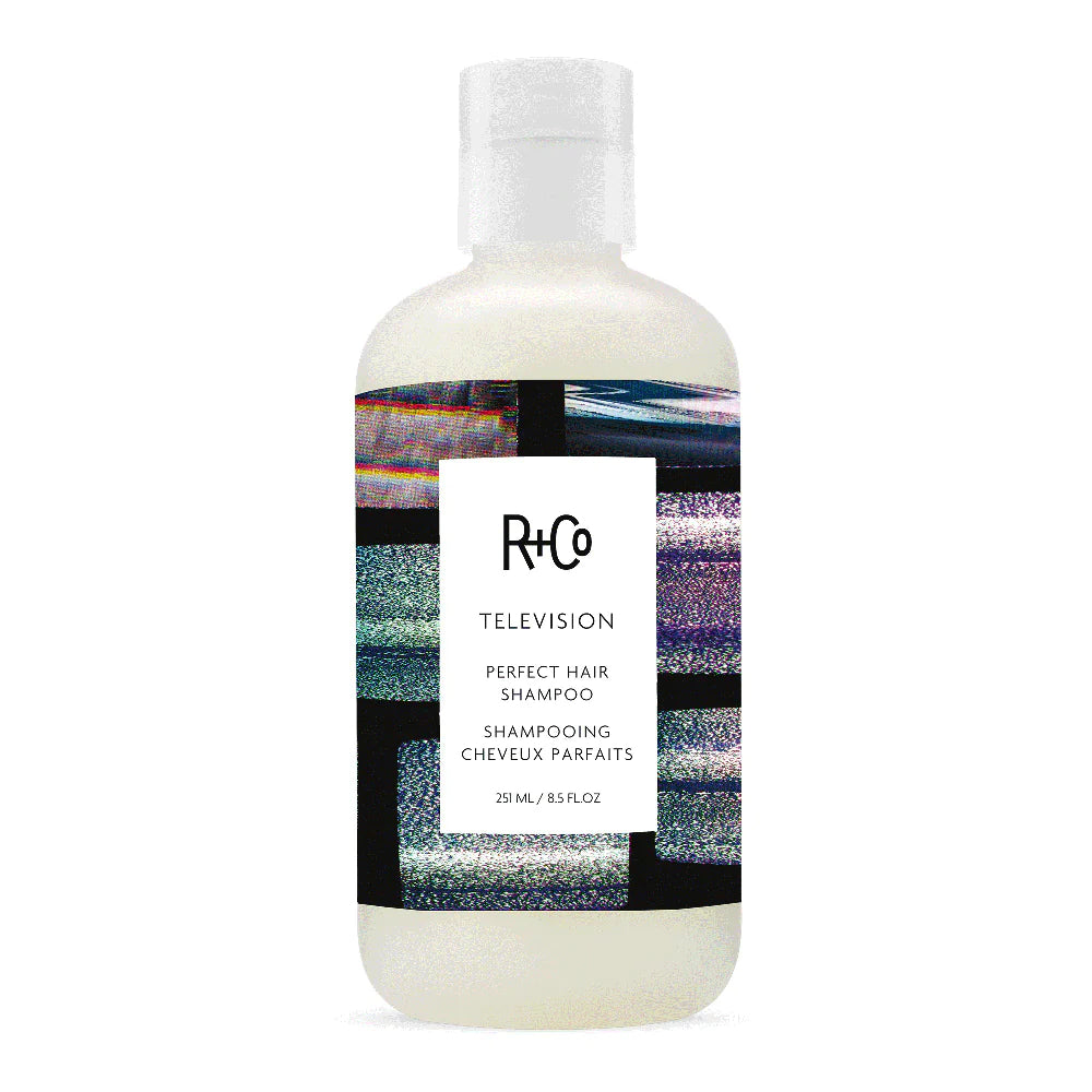R+Co TELEVISION shampoo, perfect hair shampoo, shampoo for volume and shine, strengthening shampoo, smoothing shampoo, camera-ready hair, all-in-one shampoo, softening hair wash, salon-quality shampoo, shampoo for all hair types