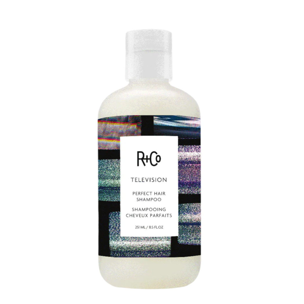 R+Co TELEVISION shampoo, perfect hair shampoo, shampoo for volume and shine, strengthening shampoo, smoothing shampoo, camera-ready hair, all-in-one shampoo, softening hair wash, salon-quality shampoo, shampoo for all hair types