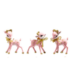 Retro Deer Ornament Raz Imports Pink Gold Bows