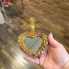 Small Cross on Heart TIn Mirror Handmade