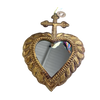 Small Cross on Heart TIn Mirror Handmade