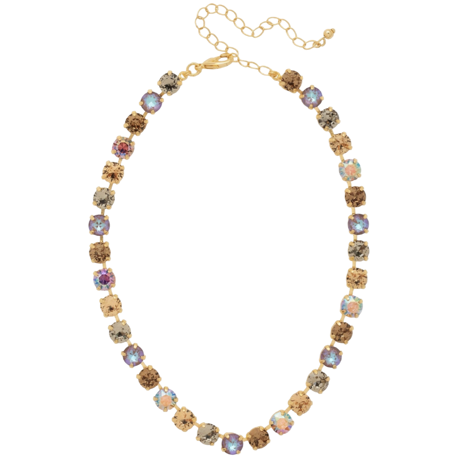 Sorrelli Matilda Choker Necklace with warm brown Honey Bourbon crystals in a bright gold-tone finish