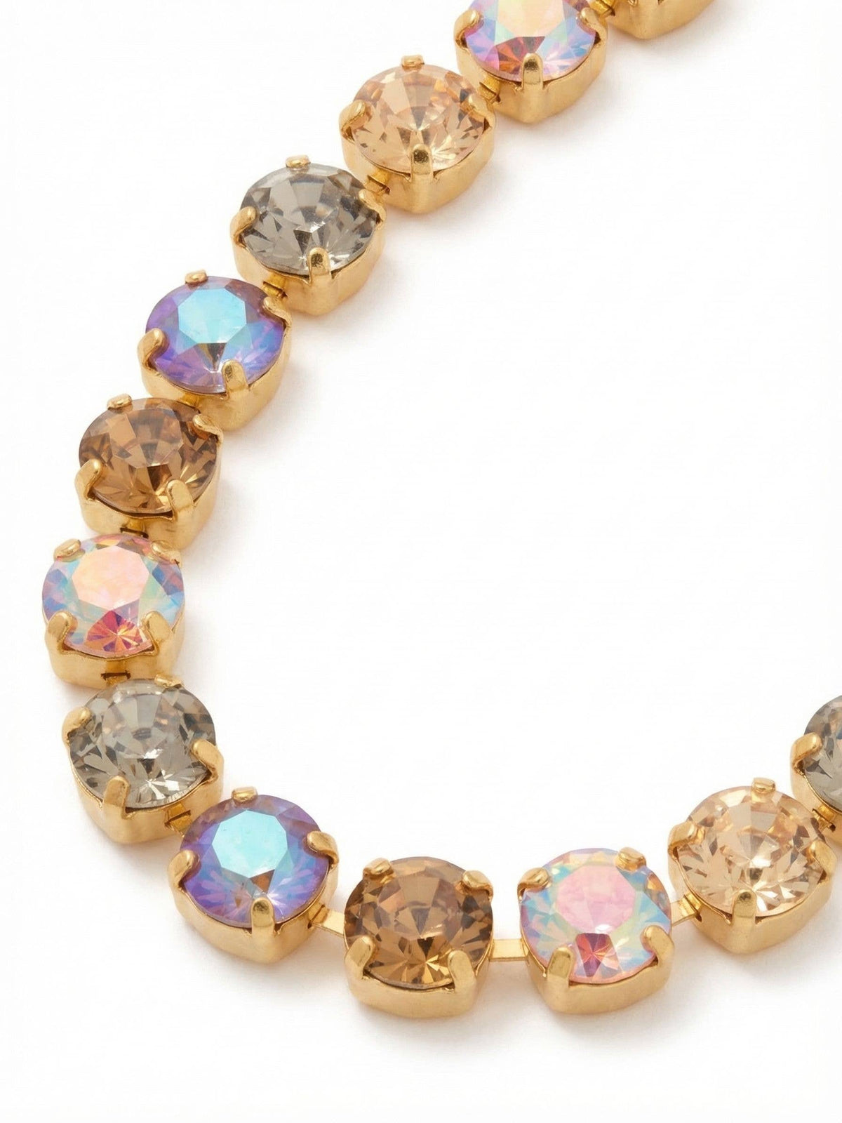 Sorrelli Matilda Choker Necklace with warm brown Honey Bourbon crystals in a bright gold-tone finish