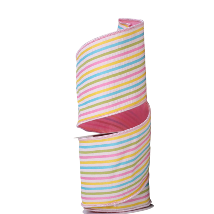 Spring Stripe Hard WIre Stripe Decorative Ribbon