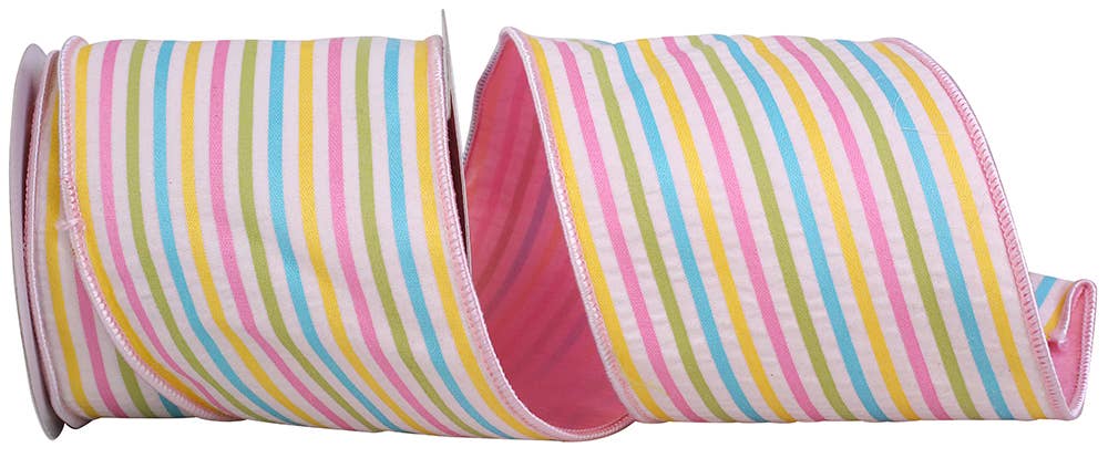 Spring Stripe Hard WIre Stripe Decorative Ribbon