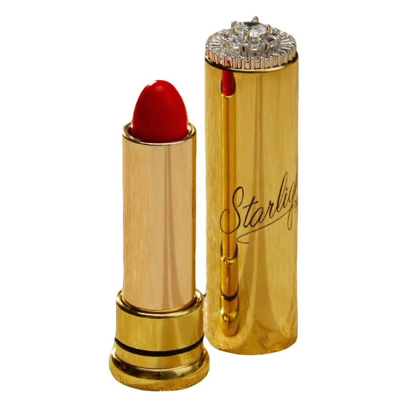 Starlight Starbright A Salute in Red 1940s lipstick in vintage-inspired gold refillable tube