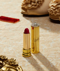 Starlight Starbright Begin the Beguine warm red lipstick in vintage-inspired gold refillable tube