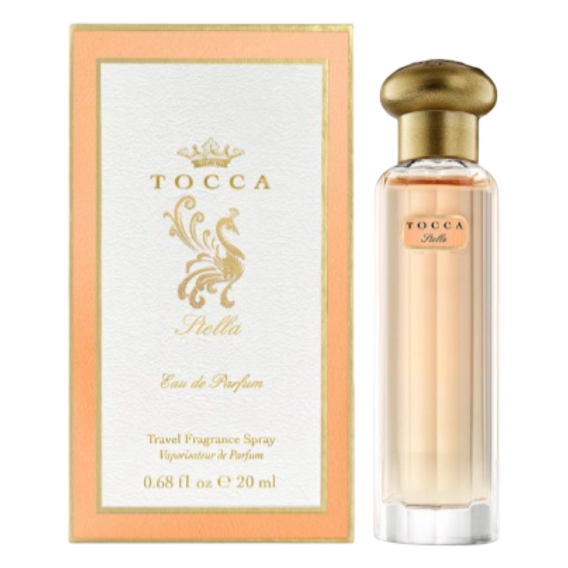 Tocca perfume bottle and packaging on a white background