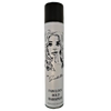 Hairspray can with a black and white design on a white background