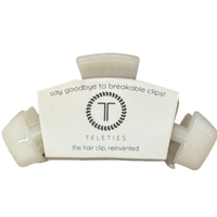 TELETIES Clip, coconut white hair clip, medium hair clip, flexible teeth hair clip, strong grip hair clip, thick to medium hair clip, durable hair clip, classic white clip

