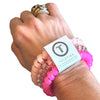 TELETIES hair ties, Aruba Pink Blush hair ties, no-rip hair ties, large spiral hair coils, spiral hair ties, stylish hair accessories, hair ties that double as bracelets, durable hair ties, 