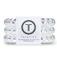 TELETIES hair ties, Peppermint hair ties, no-rip hair ties, large spiral hair coils, spiral hair ties, stylish hair accessories, hair ties that double as bracelets, durable hair ties, 