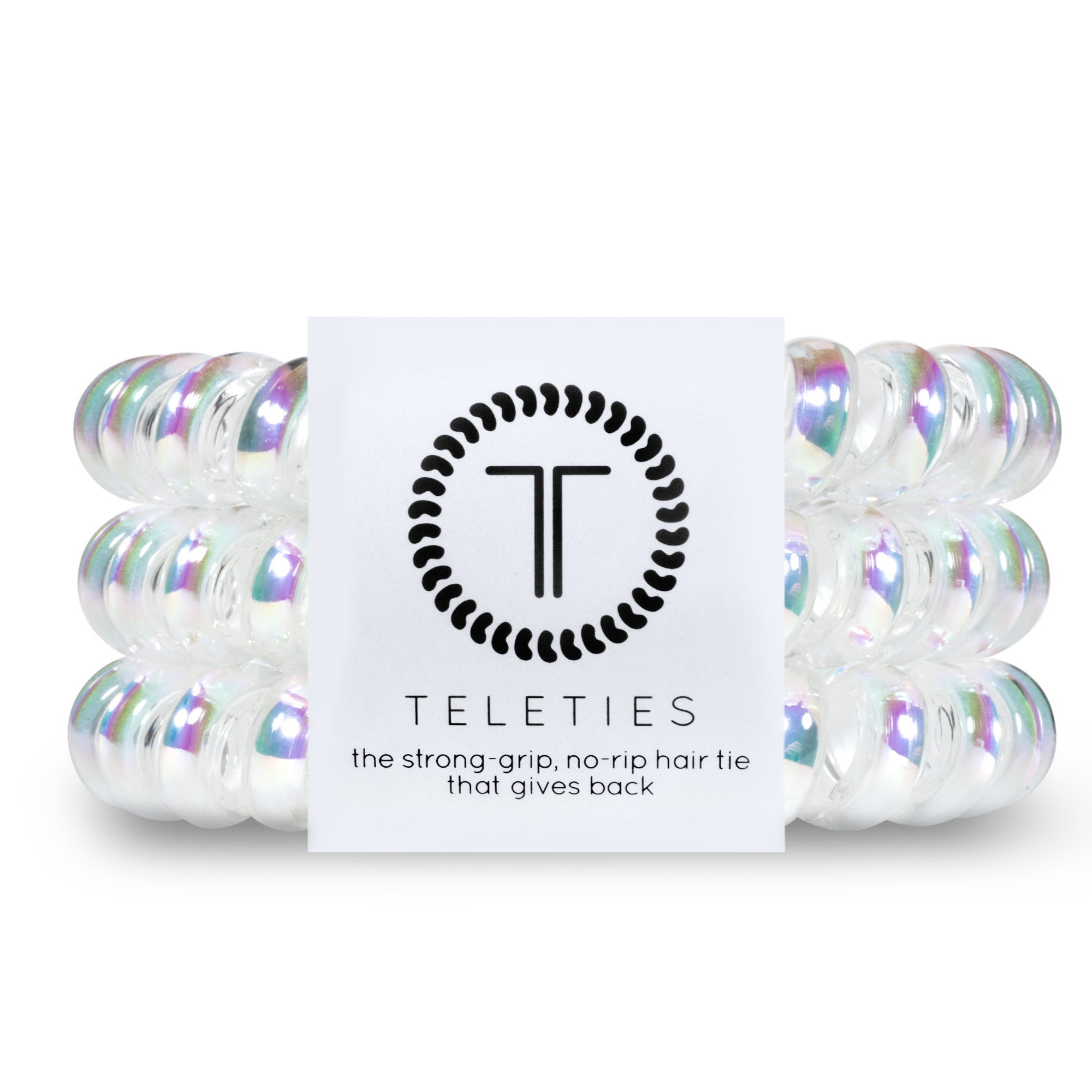 TELETIES hair ties, Peppermint hair ties, no-rip hair ties, large spiral hair coils, spiral hair ties, stylish hair accessories, hair ties that double as bracelets, durable hair ties, 