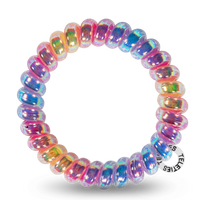 TELETIES, large hair coils, glitter hair ties, no-rip hair ties, hair tie bracelet, strong grip hair ties, stylish hair accessories, hair ties set of 3, 