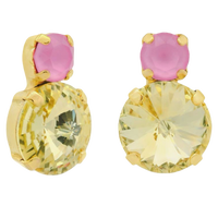 TOVA Baby Maegan Earrings, TOVA Lemon Fairy Dust earrings, handmade Swarovski crystal earrings, Swarovski crystal earrings, yellow crystal earrings, lemon yellow jewelry, colorful statement earrings, TOVA jewelry, handmade jewelry, sparkly earrings, colorful earrings, boutique jewelry, gift for her, summer jewelry, vacation earrings, women’s accessories, Oh Meredith jewelry