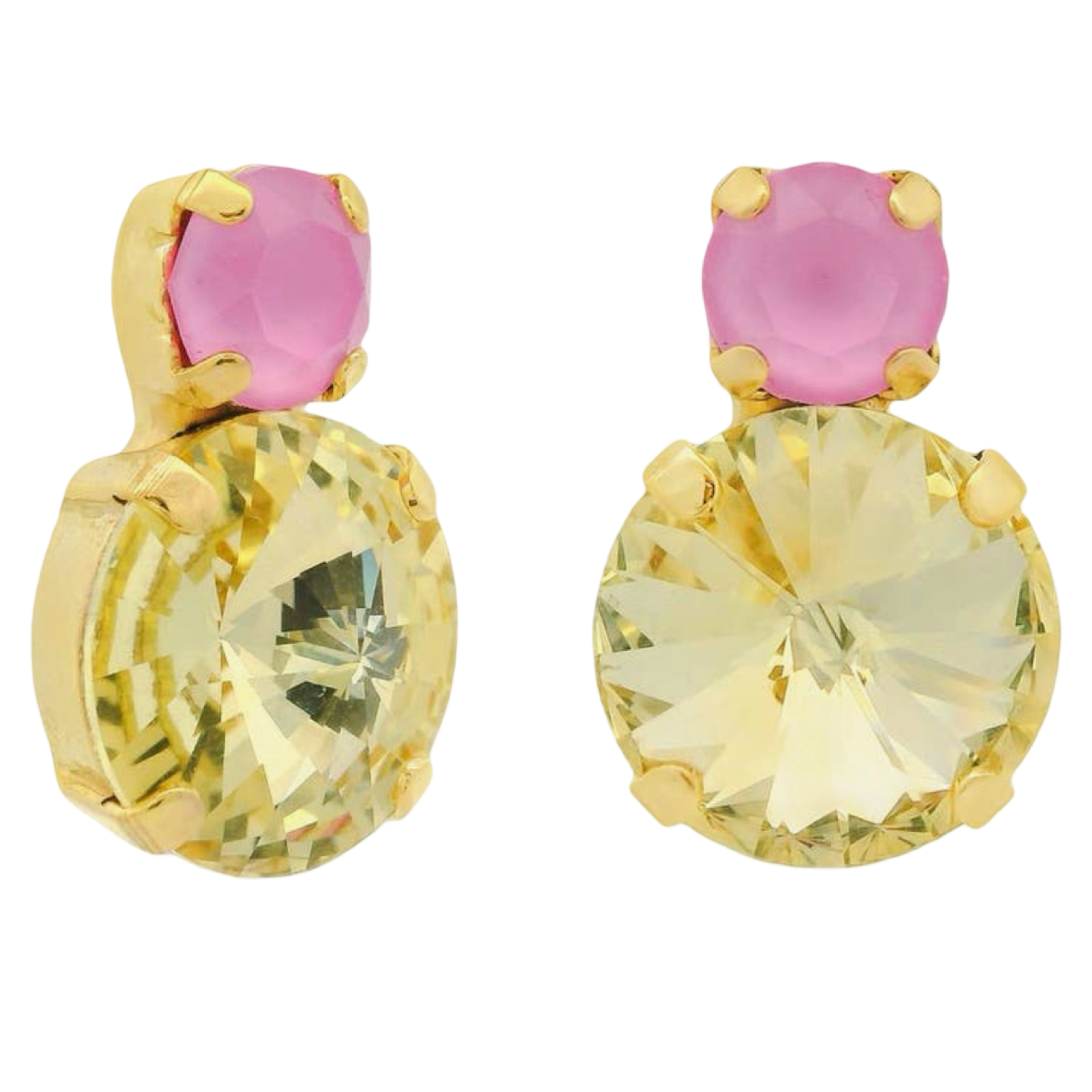TOVA Baby Maegan Earrings, TOVA Lemon Fairy Dust earrings, handmade Swarovski crystal earrings, Swarovski crystal earrings, yellow crystal earrings, lemon yellow jewelry, colorful statement earrings, TOVA jewelry, handmade jewelry, sparkly earrings, colorful earrings, boutique jewelry, gift for her, summer jewelry, vacation earrings, women’s accessories, Oh Meredith jewelry