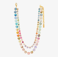 TOVA Gweneth Necklace, TOVA Fairy Dust necklace, handmade Swarovski crystal necklace, Swarovski crystal necklace, colorful crystal necklace, multicolor necklace, gold crystal necklace, layered necklace, statement necklace, TOVA jewelry, handmade jewelry, colorful jewelry, sparkly necklace, boutique jewelry, gift for her, women’s accessories, Oh Meredith jewelry