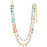TOVA Gweneth Necklace, TOVA Fairy Dust necklace, handmade Swarovski crystal necklace, Swarovski crystal necklace, colorful crystal necklace, multicolor necklace, gold crystal necklace, layered necklace, statement necklace, TOVA jewelry, handmade jewelry, colorful jewelry, sparkly necklace, boutique jewelry, gift for her, women’s accessories, Oh Meredith jewelry