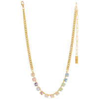 TOVA Mini Oakland Necklace, TOVA Fairy Dust necklace, colorful crystal necklace, petite crystal necklace, multicolor necklace, gold crystal necklace, layered necklace, TOVA jewelry, colorful jewelry, everyday necklace, sparkly necklace, crystal jewelry, boutique jewelry, gift for her, playful jewelry, women’s accessories, Oh Meredith jewelry