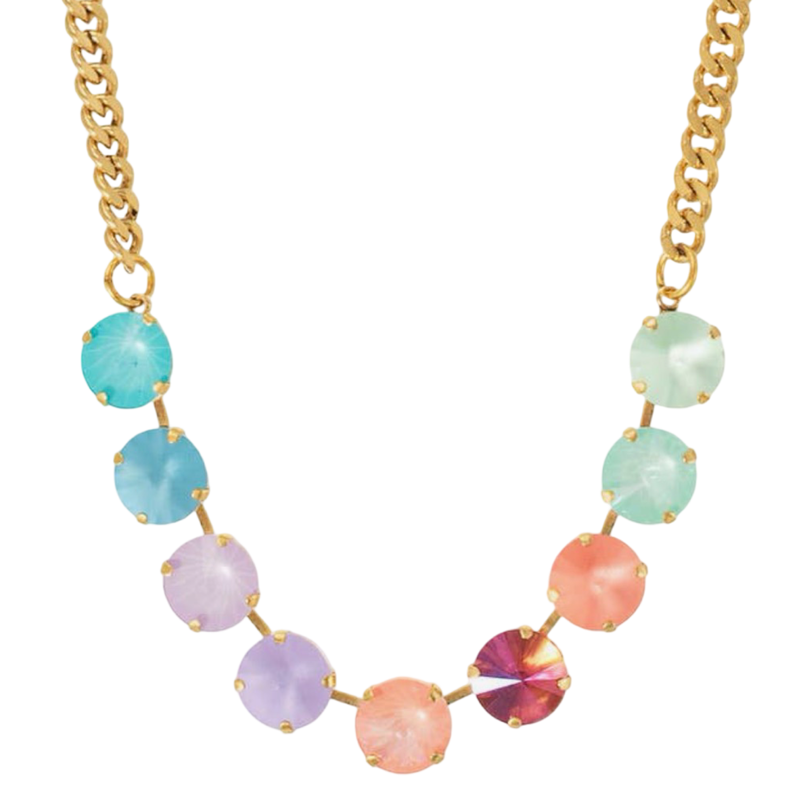 TOVA Mini Sofia Necklace, TOVA Fairy Dust Mix necklace, handmade Swarovski crystal necklace, Swarovski crystal necklace, colorful crystal necklace, multicolor necklace, petite crystal necklace, layered necklace, TOVA jewelry, handmade jewelry, colorful jewelry, sparkly necklace, everyday necklace, boutique jewelry, gift for her, women’s accessories, Oh Meredith jewelry