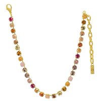 TOVA Oakland Necklace, TOVA Candy Glam Blush necklace, blush pink crystal necklace, handmade Swarovski crystal necklace, Swarovski crystal necklace, pink crystal necklace, soft pink jewelry, gold crystal necklace, statement necklace, layered necklace, TOVA jewelry, handmade jewelry, colorful jewelry, sparkly necklace, boutique jewelry, gift for her, women’s accessories, Oh Meredith jewelry