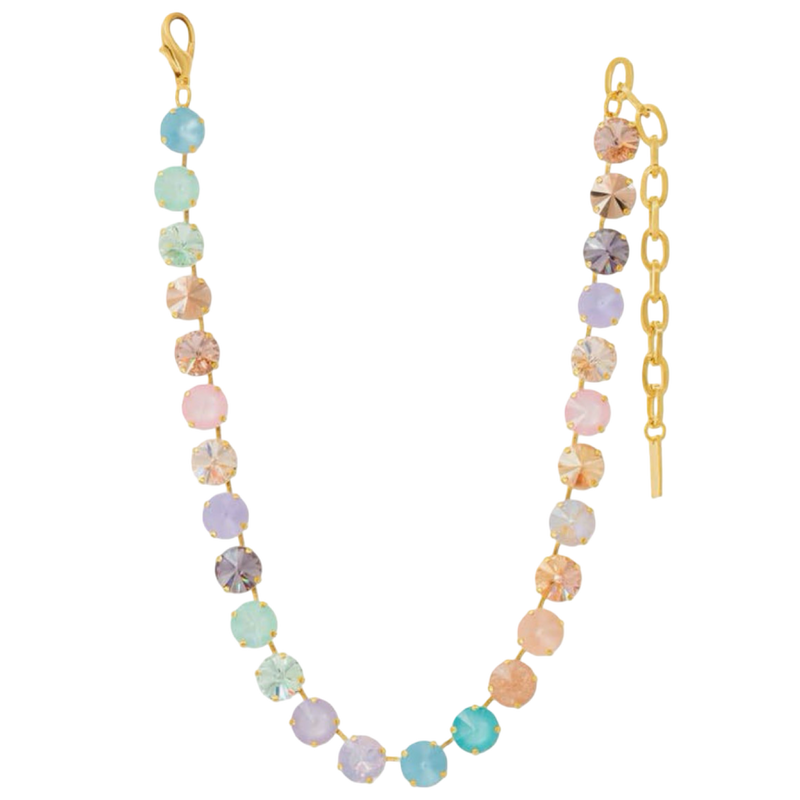 TOVA Sofia Necklace, TOVA Fairy Dust necklace, colorful crystal necklace, multicolor necklace, gold crystal necklace, statement necklace, layered necklace, colorful jewelry, crystal jewelry, TOVA jewelry, boutique jewelry, gift for her, sparkly necklace, everyday statement jewelry, women’s accessories, Oh Meredith jewelry