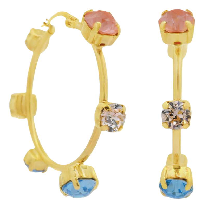 TOVA, TOVA Jewelry, Atilia Earrings, Fairy Dust Mix, Swarovski crystals, handmade jewelry, handmade earrings, colorful earrings, multicolor earrings, crystal earrings, statement earrings, sparkly jewelry, boutique jewelry, gift for her, summer jewelry, vacation jewelry, women’s accessories, earrings