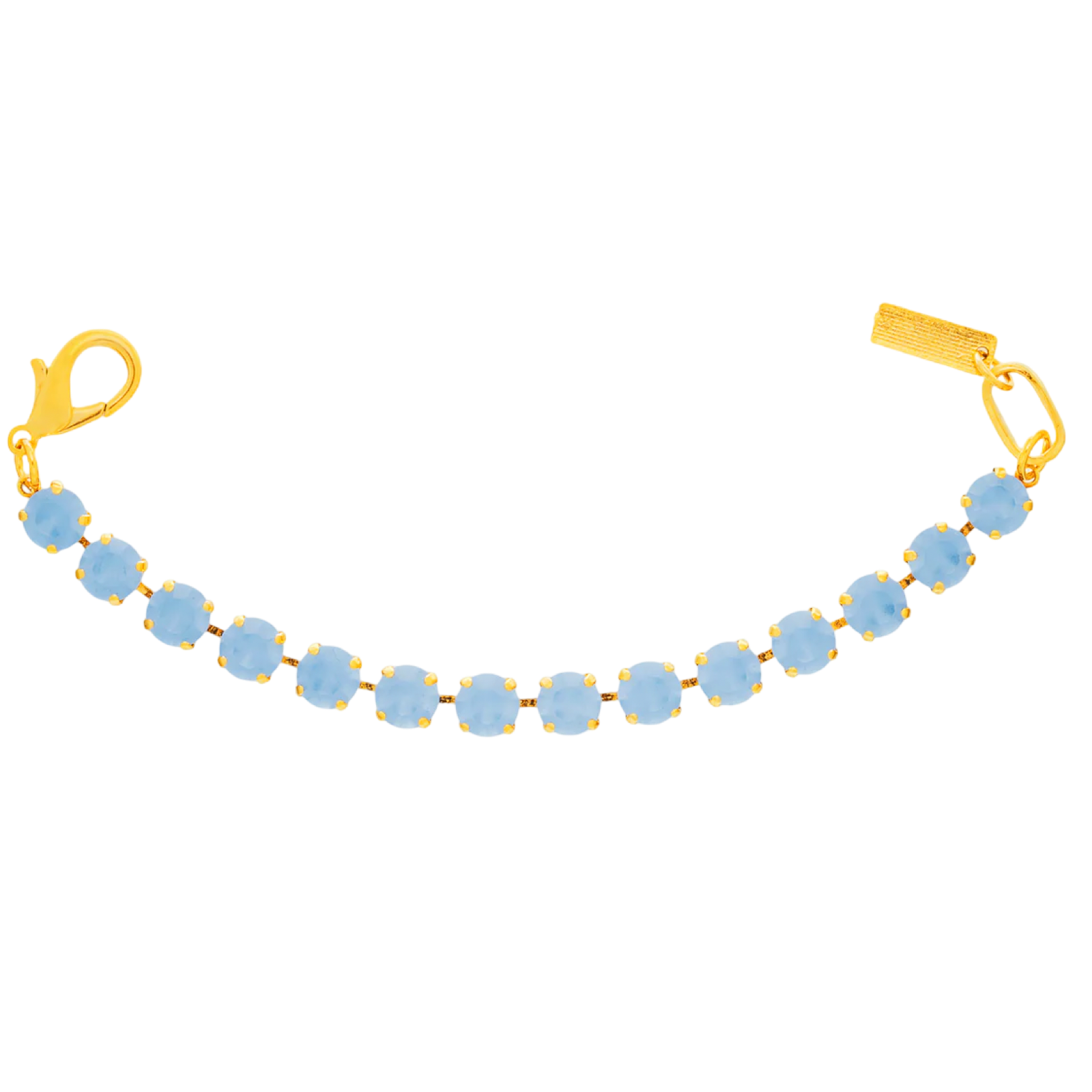 TOVA bracelet, Izzy bracelet, light sapphire bracelet, blue crystal bracelet, matte crystal bracelet, antique gold bracelet, stackable bracelet, TOVA jewelry, handmade jewelry, Canadian jewelry, blue gemstone bracelet, boutique jewelry, gift for her