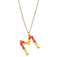 Necklace with colorful beads on a white background
