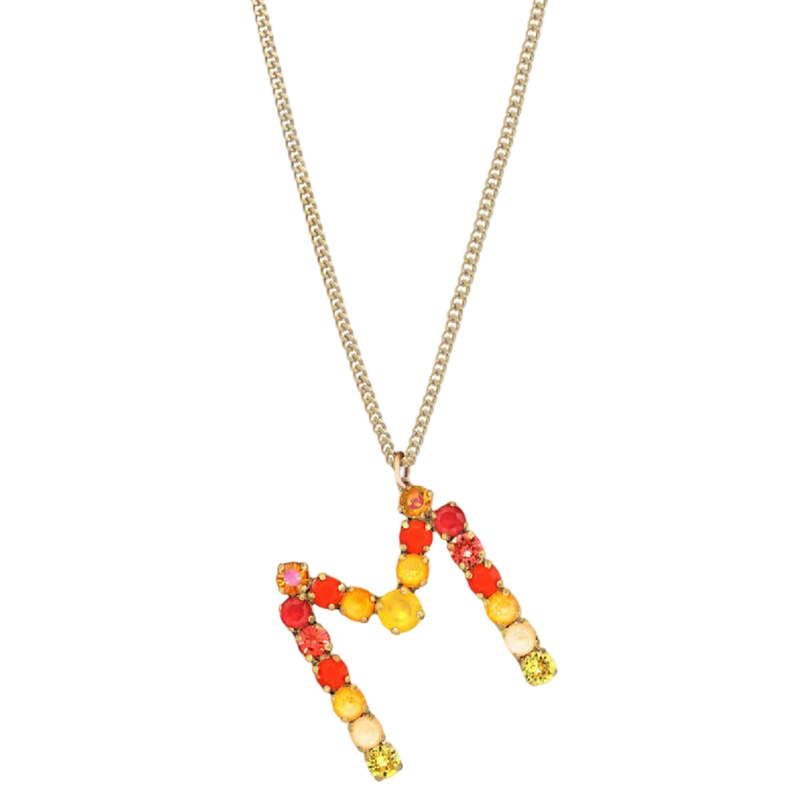 Necklace with colorful beads on a white background