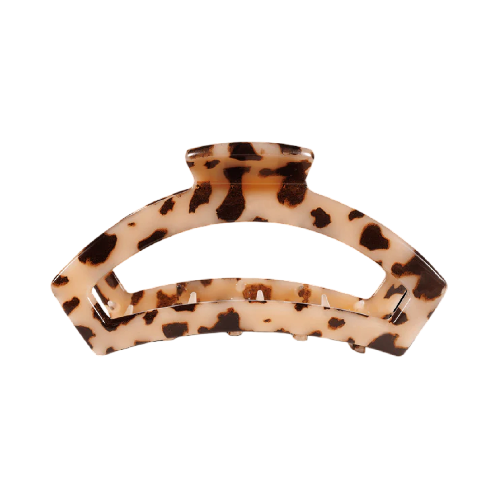 Tortoiseshell patterned hair clip on a white background